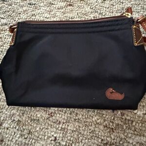 Dooney & Bourke Black Clutch with Brown Accents